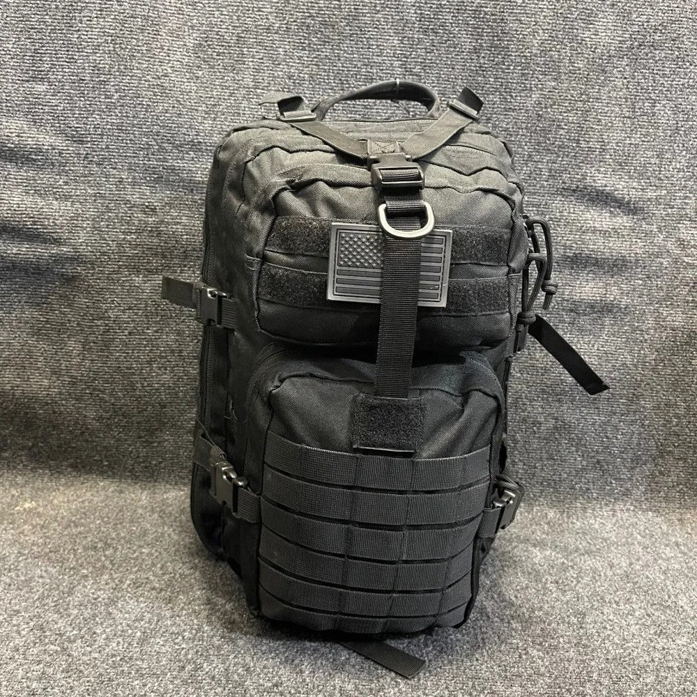 Tactical Series Mens OS Black Backpack MOLLE Military Style 4-Pocket Rugged